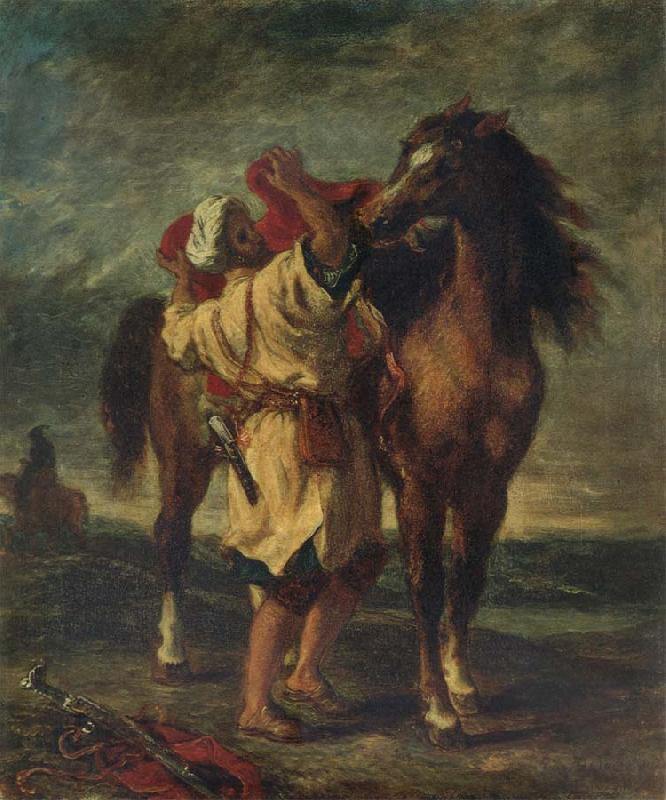 Eugene Delacroix Arab Sadding His Horse China oil painting art